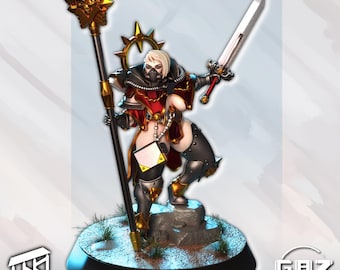 Kriegsherold | Sci-Fi Soldatin Kommandant Pin-Up Miniatur | 32mm / 75mm | von Gaz Minis