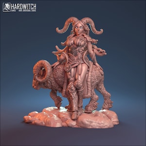 Gatril | DnD Female Tiefling Druid Tamer Pin-up miniature | 32mm / 75mm | by Hardwitch Games