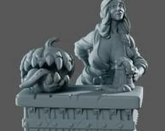 Alda | Female Fantasy NPC Bar Maid Collectible Resin Pinup Miniature | 40mm / 75mm | by Gaia Miniatures