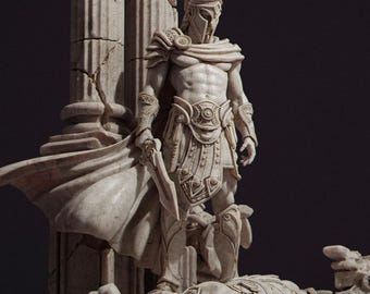 Achilles | Female Knight Collectible Miniature Statue | 32mm / 75mm | by Nerikson