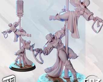 Sisters Zielmarker | Sci-fi Soldaten Pin-up Miniatur | 32mm / 75mm | von Gaz Minis