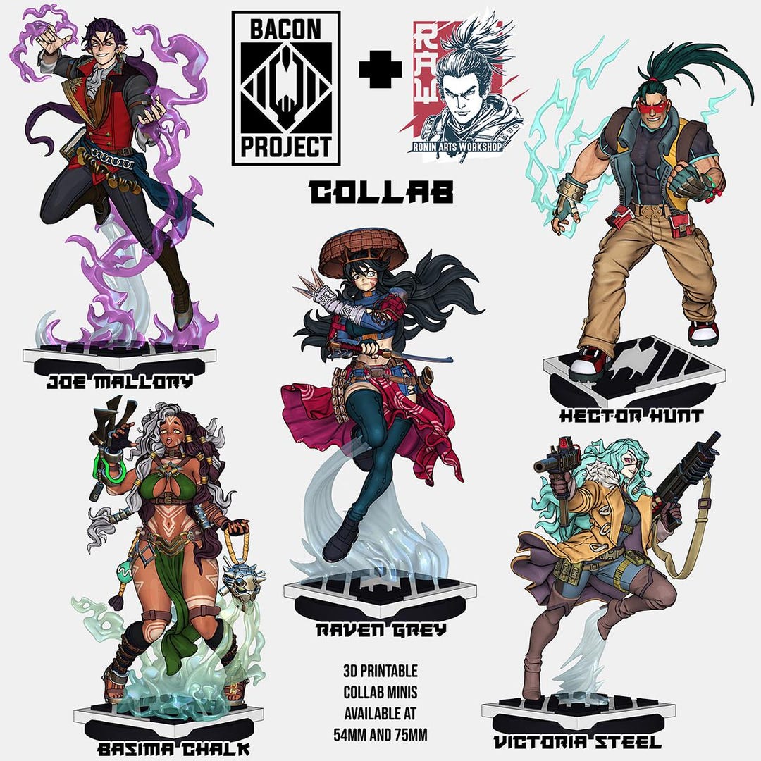 RAW X Bacon Project Collab Set | Fantasy Collectible Miniatures | 35mm ...
