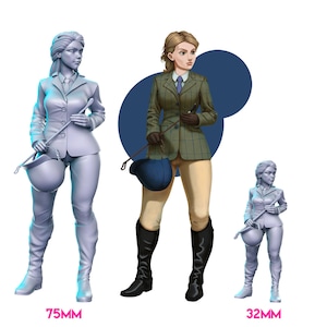 Jinete Olímpica / Modelo femenino en miniatura de resina 3D / 32 mm - 75 mm / por RNEstudio