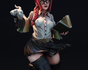 Linda Azulay | DnD Female Tiefling Alchemist Pinup Miniature | 75mm | by Hardwitch Games