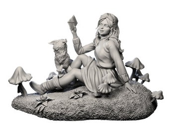 Talking with the Fox | Unpainted Collectible Resin Printed Sculpture | by Authorseries