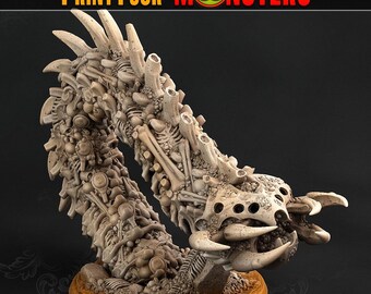 Bone Worms | DnD Undead Land of Bones Skeleton Monster Miniature set | 32mm / 75mm | by PrintYourMonsters