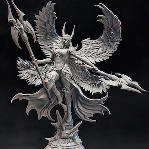 Brynhildr, the Valkyrie| Fantasy miniature aasimar valkyrie angel female pin up miniature 3d print  | 80mm | by LD3Dart