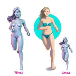 Beach Girl | Female miniature 3d resin printed model | 32mm - 75mm | by RNEstudio