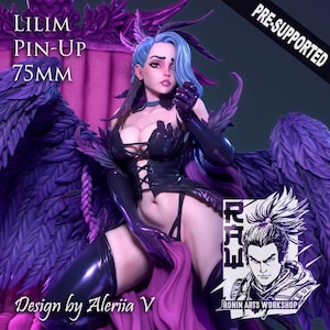 Lilim | Female Fantasy Fallen Angel Demoness Collectible Pin-up Miniature | 75mm | by Ronin Arts Workshop
