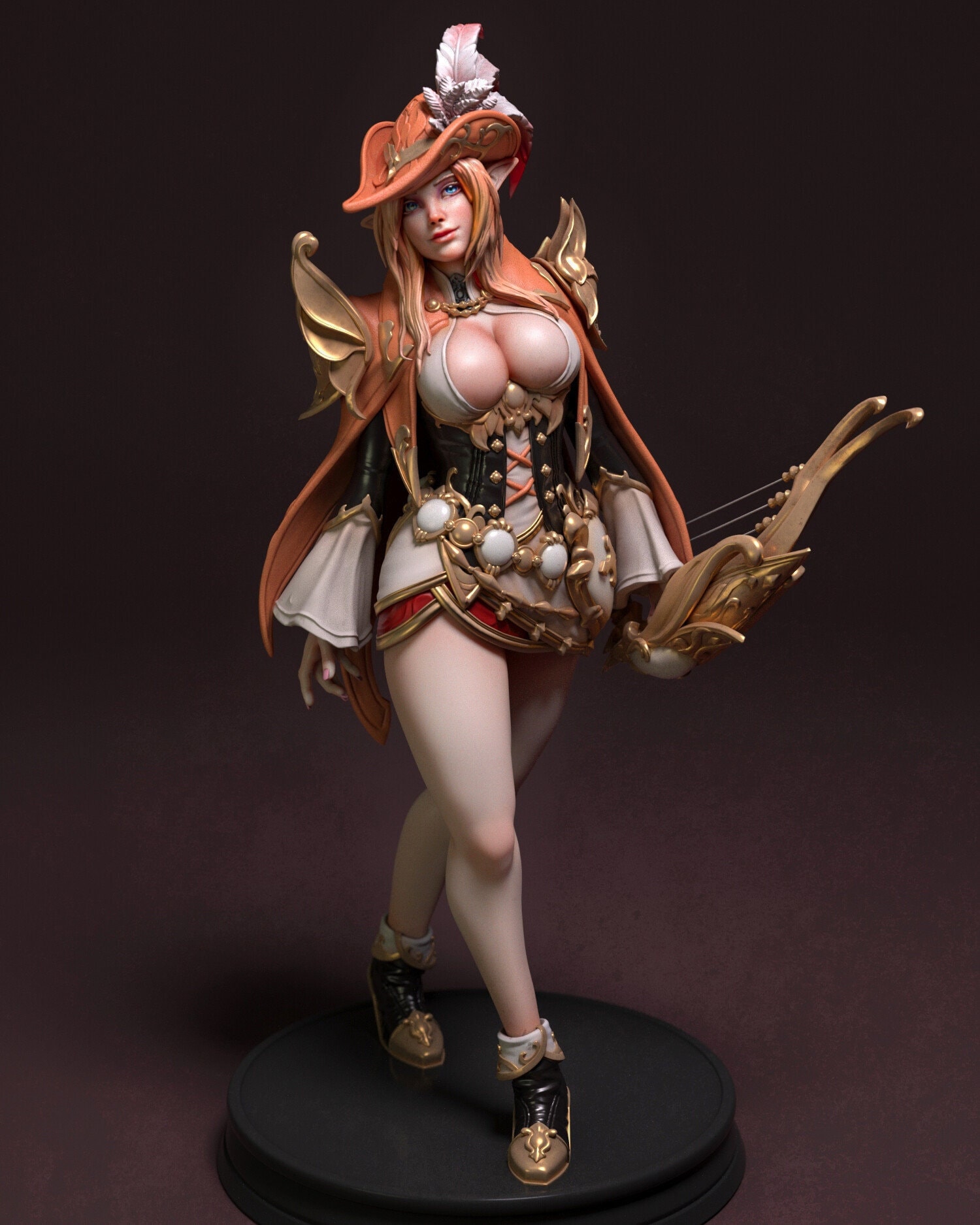 Bard | DnD Female Human Bard Miniature 3D Resin Printed Miniature | 40mm / 75mm / 100mm | by RNEstudio