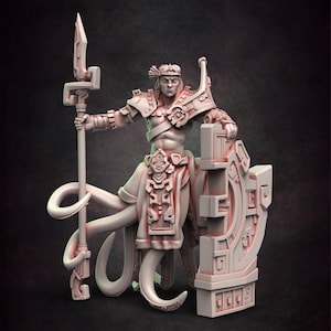 Cecaelia Royal Guard | Male Mermaid Scylla Knights 3D Printed Miniatures | 32mm / 75mm | by Red Clay Collectibles