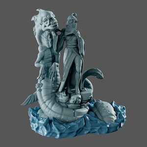 Kaihime, the princess of the tides | Female Fantasy Miniature Pinup miniature D&D Model miniature | 40mm - 75mm | by Gaia Miniatures