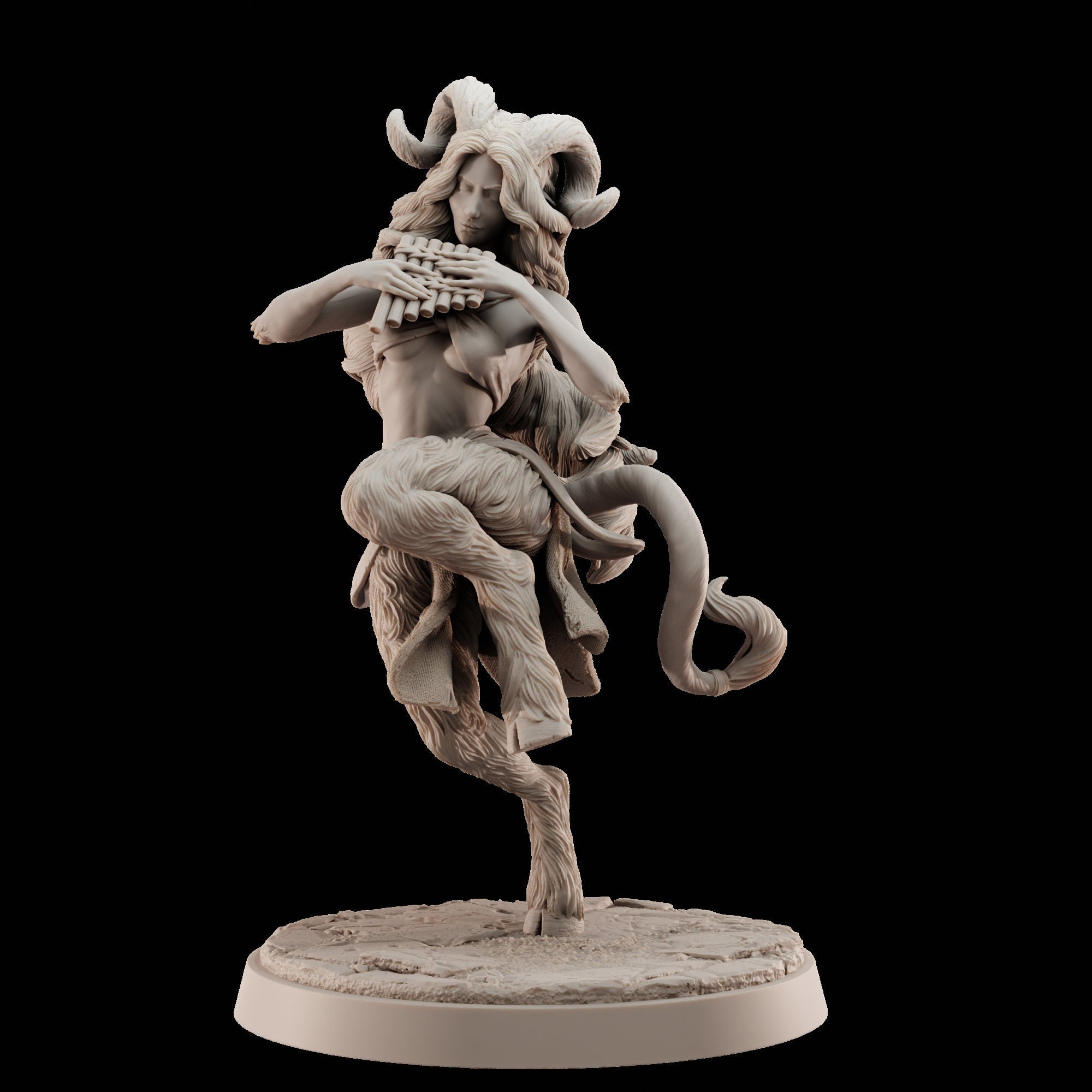 Sylvestra | Female fantasy miniature 3d resin print model pin up miniature faun girl satyr | by Vortex Studios