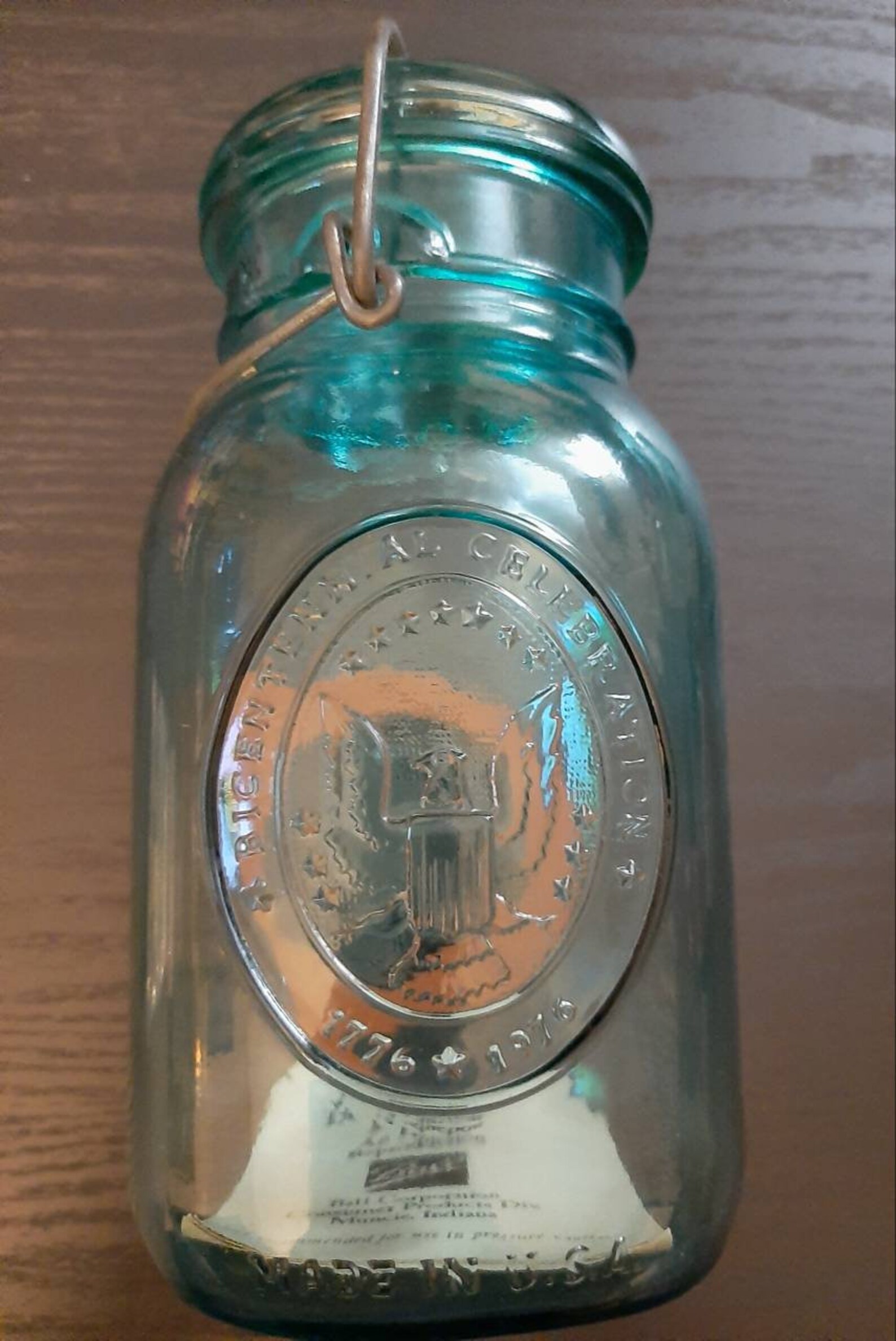 Ball Bicentennial Aqua Mason Jar Etsy