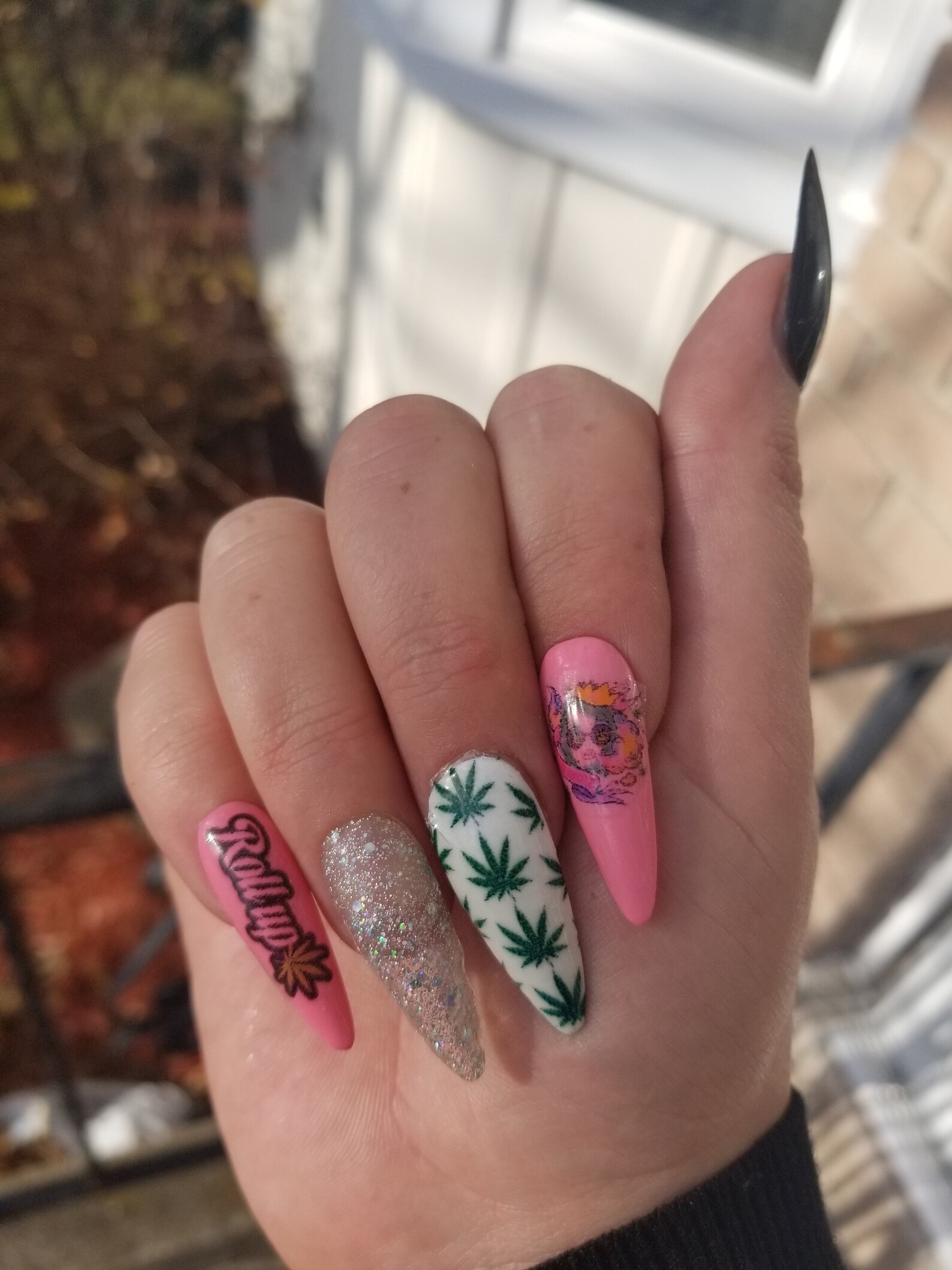 Stoner Girl Acrylic Press On Nail Set Stoned Af Stoner Girl Etsy
