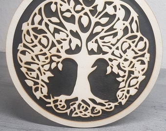 Yggdrasil Árbol de la Vida Arte Láser Mandala Viking Odin Thor Dxf ,Svg ,Pdf Decoración Árbol de la Vida 5 capas cnc