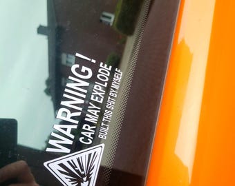 Pegatina de advertencia Tuning divertido para autos 2x pegatinas