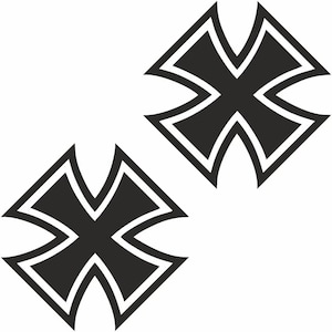 Aufkleber Eisernes Kreuz Iron Cross Autoaukleber Sticker Schwarz