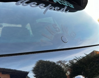 Adhesivo redondo para ventana trasera de Volkswagen "VLKSWGN"