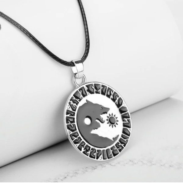 Odins wolf kette ying yang viking schmuck glücksbringer Thor Wikinger fenriswolf von asgard halskette