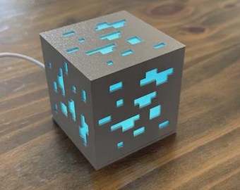 Lámpara Minecraft impresa en 3D RGB con cambio de color