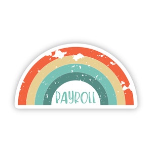 Payroll Retro Rainbow Sticker 3.0"x1.6"