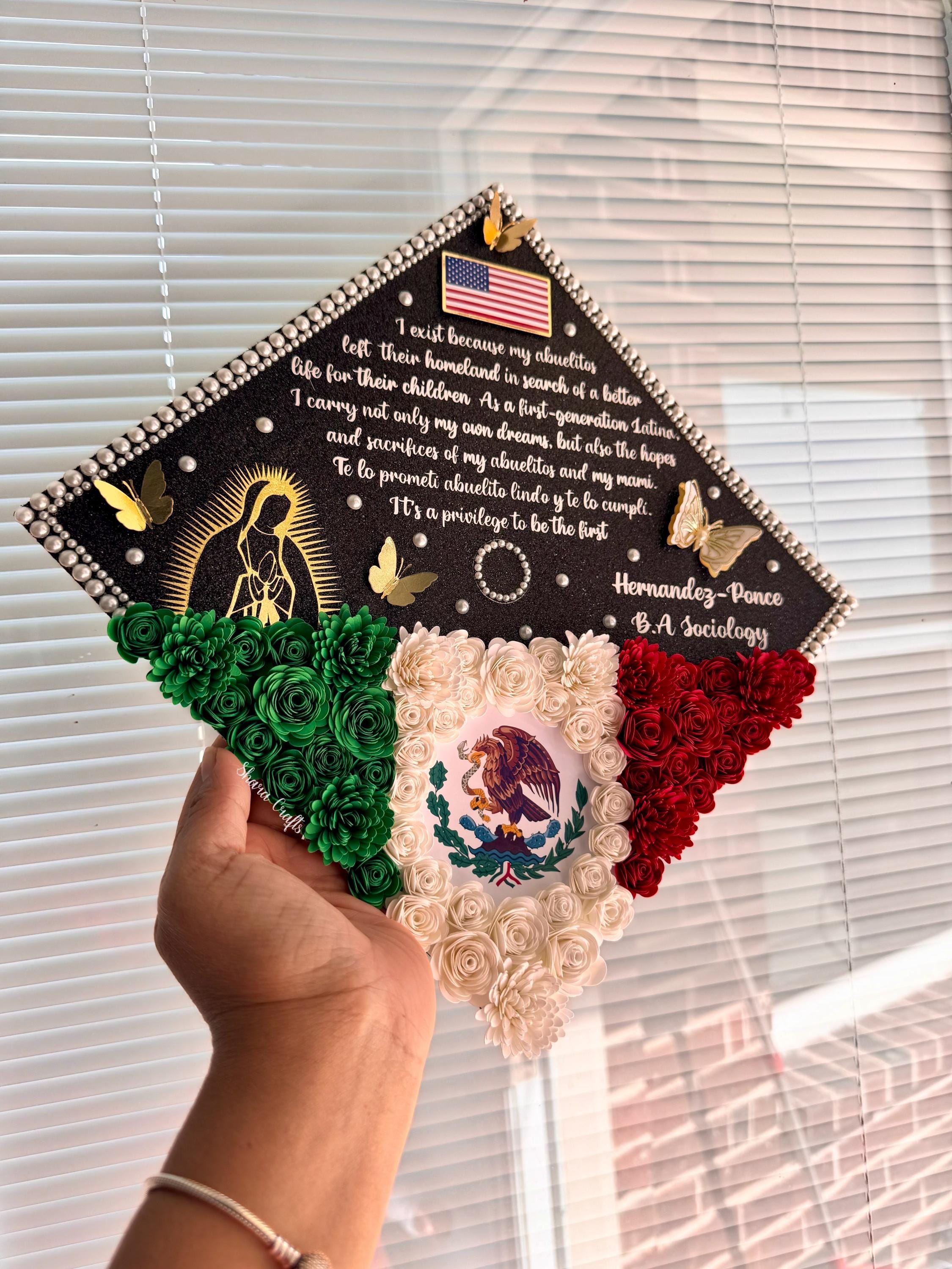 2026 Custom Graduation Cap Decor, Grad Cap With Virgin of Guadalupe ...