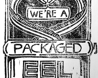 Packaged Eel Linocut Print