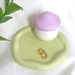 Mushroom Jar Concrete Jewelry Storage Dish Handmade Home Decor Jesmonite image 1