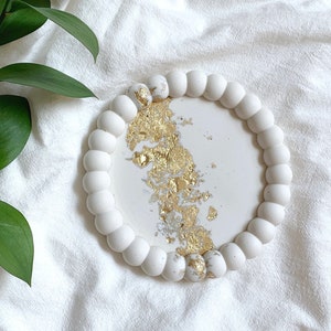 Bubble Coaster Round Concrete Candle Holder Jewelry Tray Dish image 1