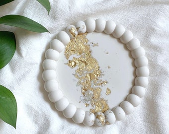 Bubble Coaster | Round Concrete Candle Holder Jewelry Tray Dish