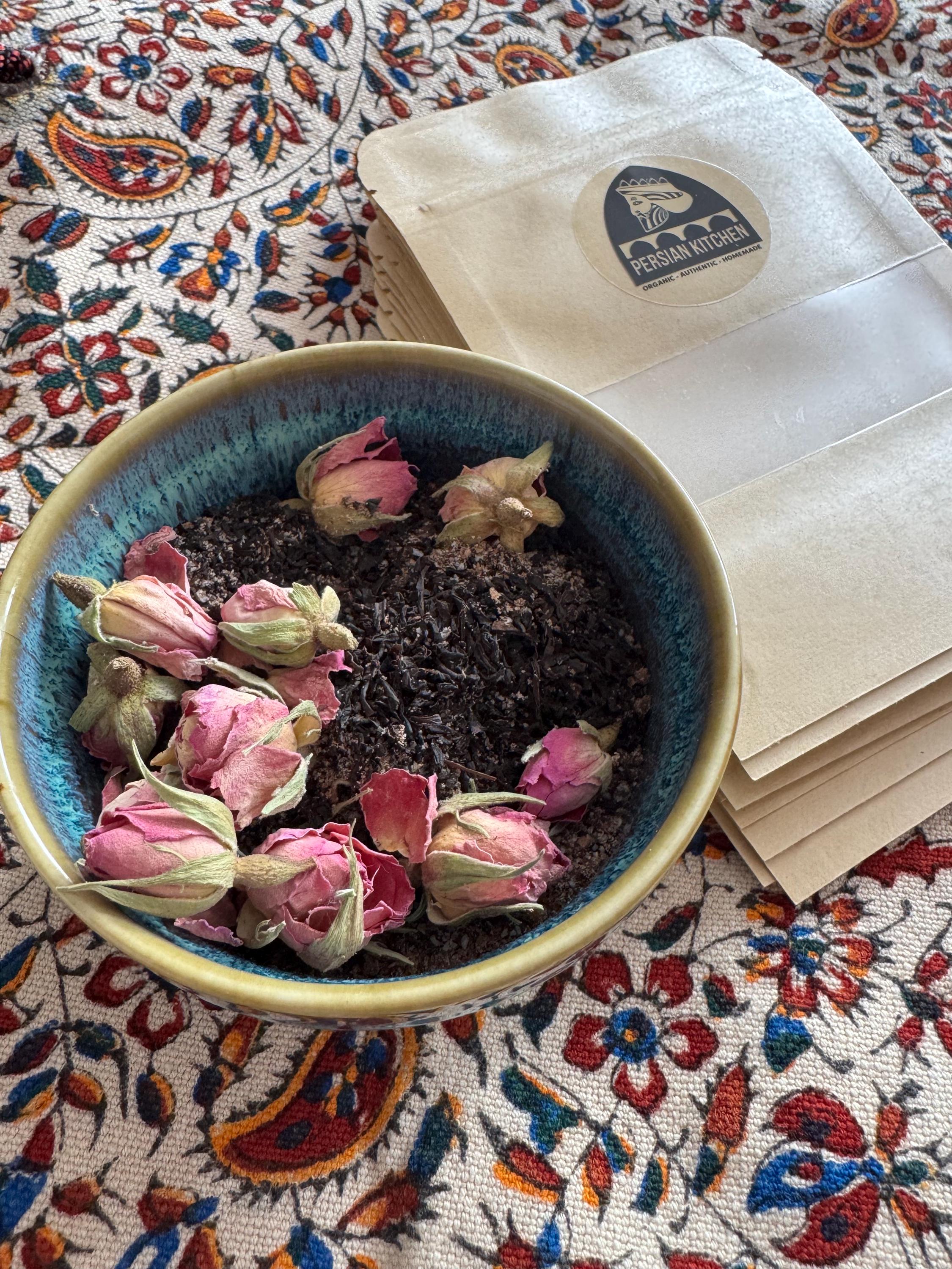 Persian Kitchen Signature & Exclusive Loose Leaf Tea Blend Pouch - Rose and Cardamom