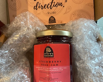 PERSIAN KITCHEN Luxury Homemade Jam Chutney | Strawberry + Rose | Quince | Carrot + Cardamom | Sour Cherry | Foodie Gift