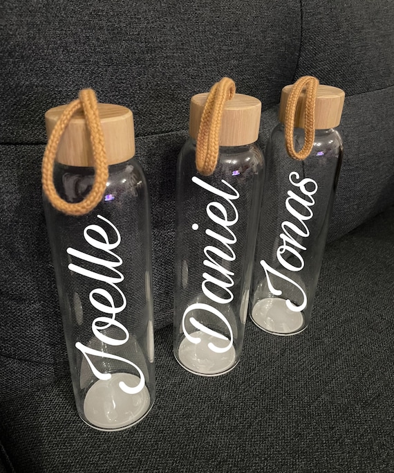 etsy glass water bottle