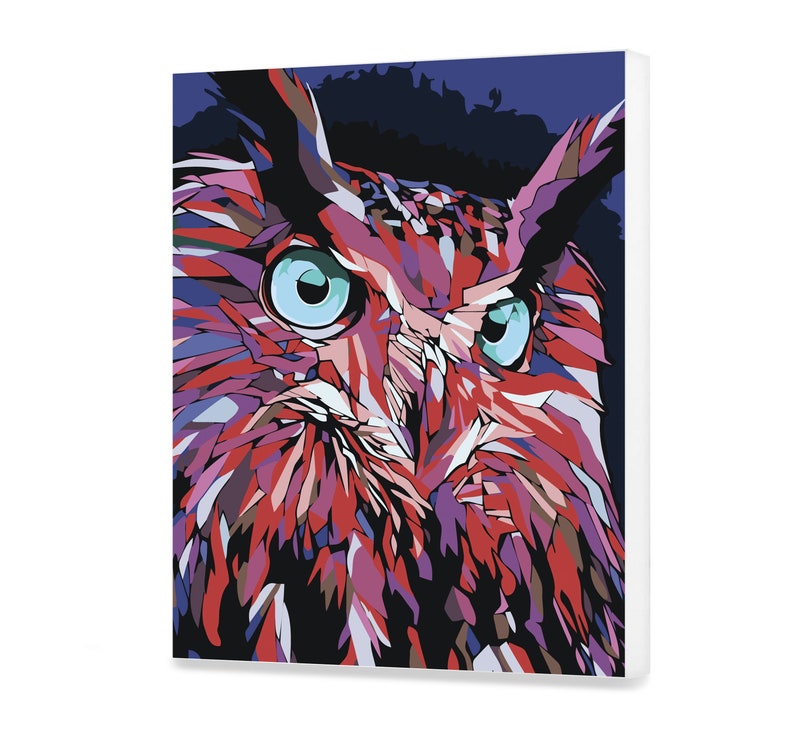Owl Paint By Numbers Home Decor DIY Painting By Numbers Kit Etsy