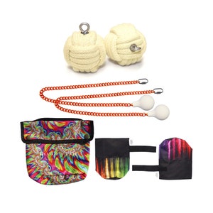 Pair of Pro Medium Monkey Fist Fire Poi