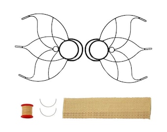 Pair of Small Lotus Fire Fans 2inch Wick Kit - Make Your Own