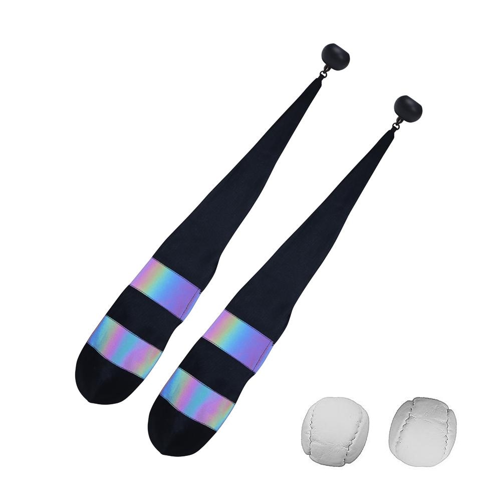 Pair of Rainbow Reflective Poi