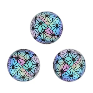 Set of 3 Rainbow Reflective Juggling Balls 68mm 2.6 Inch with Carry Bag