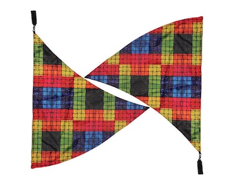 Pair of Designed Dragon Wing Flag Poi with Carry Bag