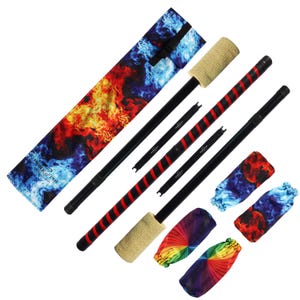 Expert Contact - Fire Staff with 4 inch wicks and leather binding
