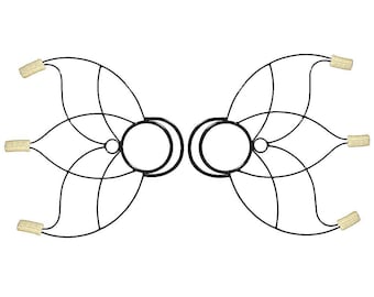 Pair of Small Lotus Fire Fans
