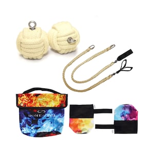 Pair of Pro Technora Medium Monkey Fist Fire Poi