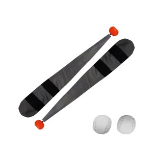 Pair of Pro Gray Rainbow Stripe Reflective Poi