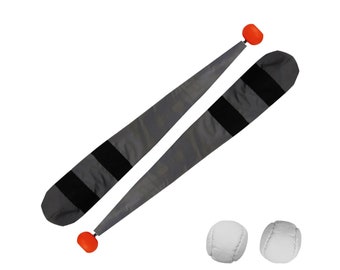 Pair of Pro Gray Rainbow Stripe Reflective Poi