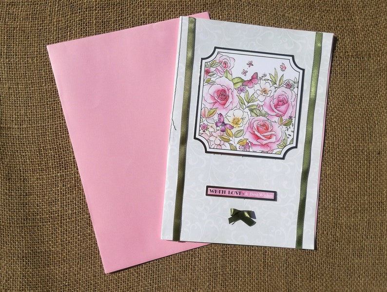 Mothers Day Card UK Flowers Happy Birthday Shabby Chic Flowers Print Greeting Card Mum Birthday Card Personalized Happy Mothers Day