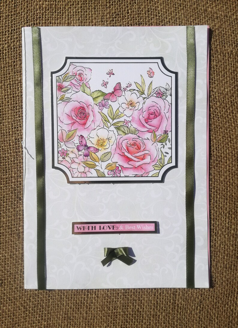 Mothers Day Card UK Flowers Happy Birthday Shabby Chic Flowers Print Greeting Card Mum Birthday Card Personalized Happy Mothers Day