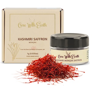 Pure Kashmiri Mongra Saffron / Kesar / Keshar 1g | From the finest farmlands of Pampore, J&K, India | Tested and certified as Grade A