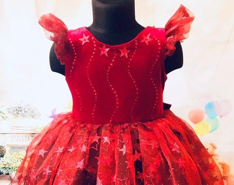 Flower Girl Dress dress Birthday Party girl dress Red girl dress Luxury Girl Costume Party Girl Outfit Tutu baby dress Girl Costume