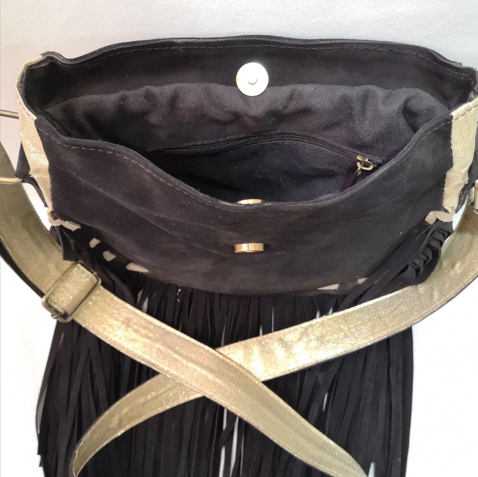 Fringed suede crossbody bag/Festival fringe bag/Boho handbag Etsy